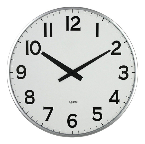 Lulu Decor, Reloj De Pared Plateado Delgado De 18 Pulgadas,