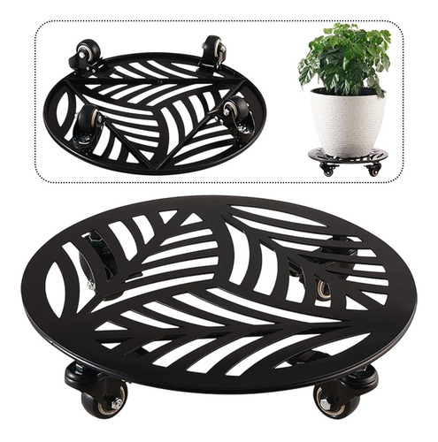 Soporte De Metal Para Plantas Con Ruedas, De Hierro Forjado