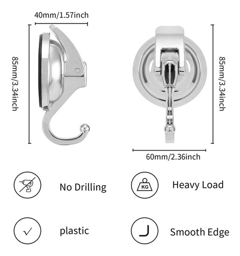 Dsv Colgador De Corona Con Ventosa Resistente, Paquete De 6