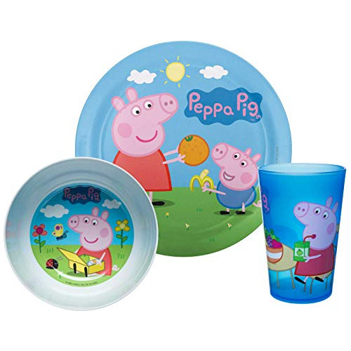 Peppa Pig Kids Dinnerware Set Includes Plate Bowl And T...