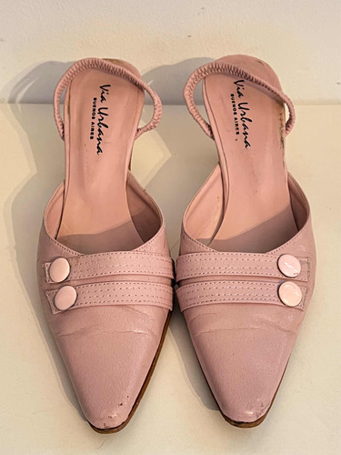 Sandalias En Punta Taco Kitten Heel Rosa Soñadas Trend