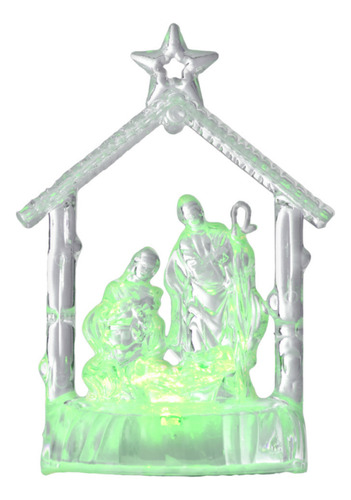 Pesebre Nacimiento De Belén Navideño 10cms Acrílico Led