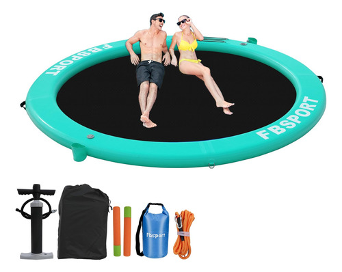 Plataforma Inflable De Muelle 2,4 M Con Portavasos Y Anillo