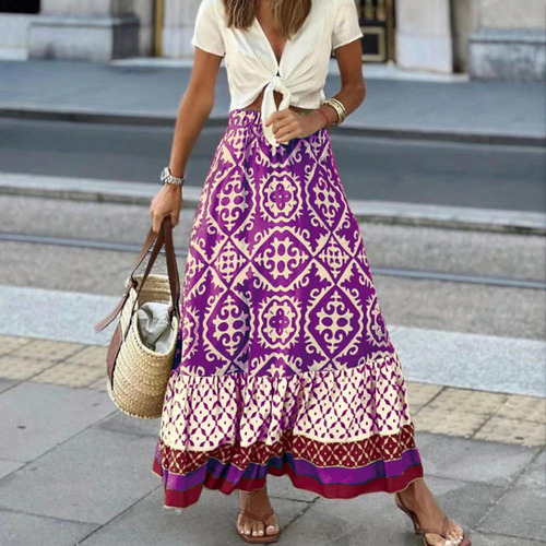 Faldas Largas Bohemias De Verano Para Mujer, Falda