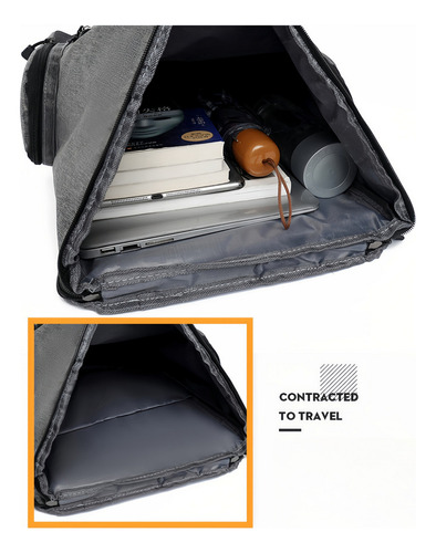 Applicable To: Mochila Antirrobo Impermeable A Portátil Mochila De Viaje Mochila Escolar De Con Interfaz Usb Negro