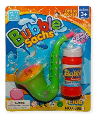 Burbujero Juguete Infantil Saxofon Con Liquido