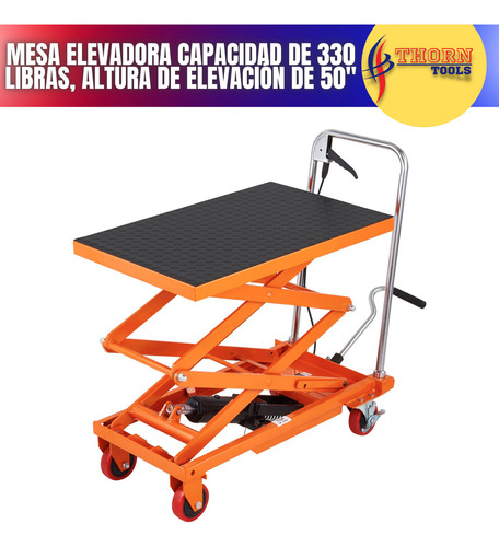 Mesa Elevadora Hidraulica 330lb 150 Kg Rango 11-50 PuLG Alto