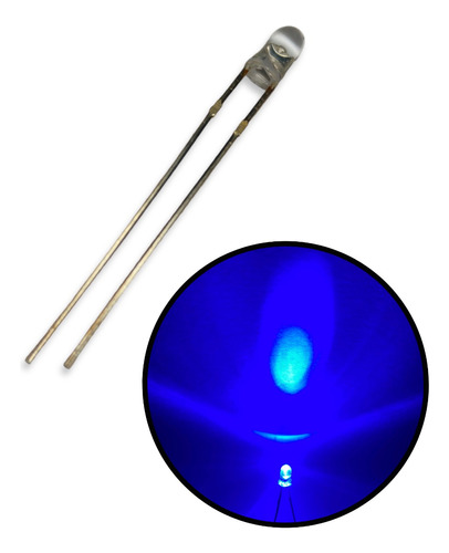 Diodo Led Ultrabrillante 3mm Mini Color Azul 100 Piezas