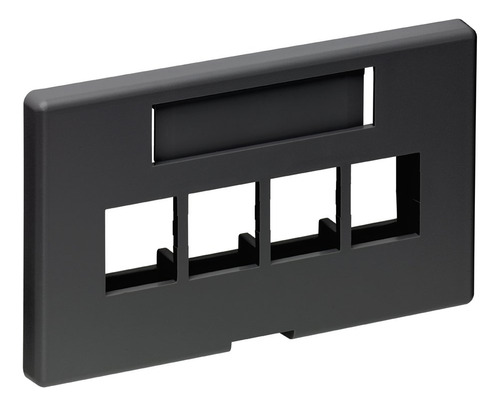 Placa Frontal Modular Para Muebl 4 Puerto Color Negro