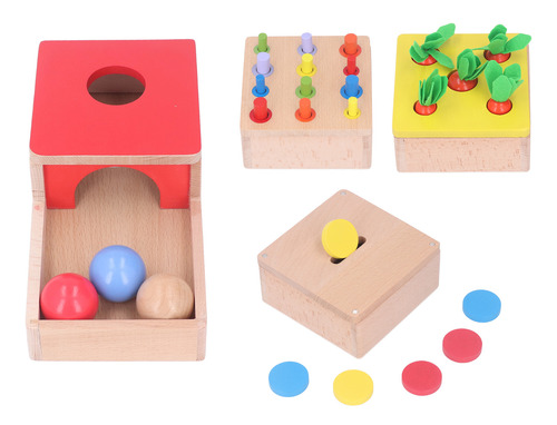 Kit De Juego 4 En 1 Con Monedas De Madera, Object Permanence