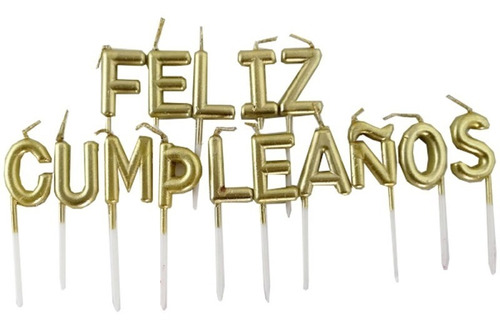 Velas Feliz Cumpleaños Velita Cotillon Dorado O Plateado 