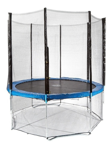 Cama elástica Kidscool Premium TX-B6285-8 con diámetro de 2.44 m, color del cobertor de resortes azul y lona negra