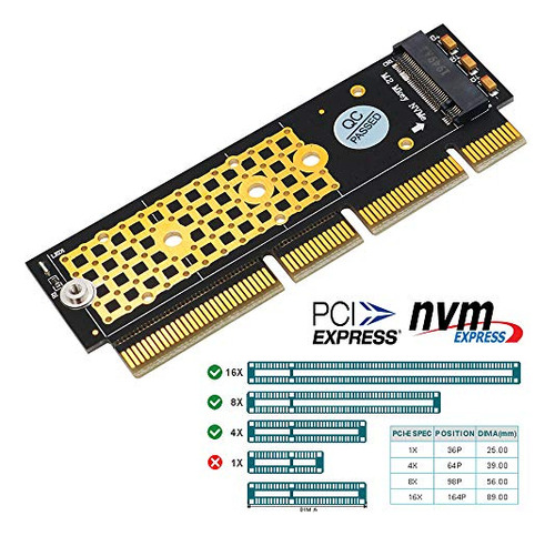 Adaptador M.2 Ngff Nvme Ssd A Pcie 3.0 X16/x8/x4 Con