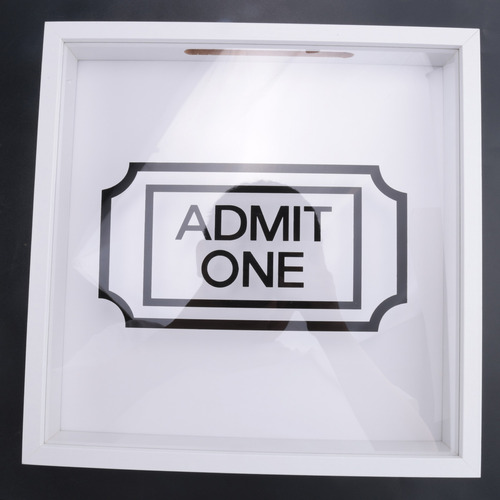 Adventure Fund Box, White Shadow Box Bank Travel, Coin Bank