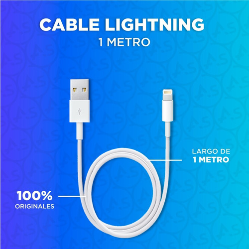 Imagen 3 de 10 de Cable Cargador Usb Lightning Original iPhone 5 6 7 8 X 11 12