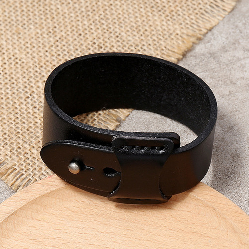 Pulsera De Cuero Simple Retro Marrón