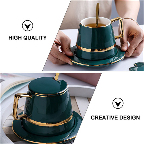 1 Juego De Tazas De Café De Cerámica Con Platillo Para Café