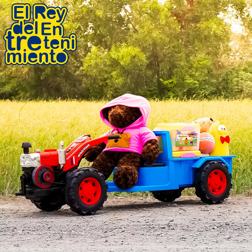 Imagen 10 de 10 de Moto Tractor Con Tráiler Música Usb Y Luces A Batería El Rey
