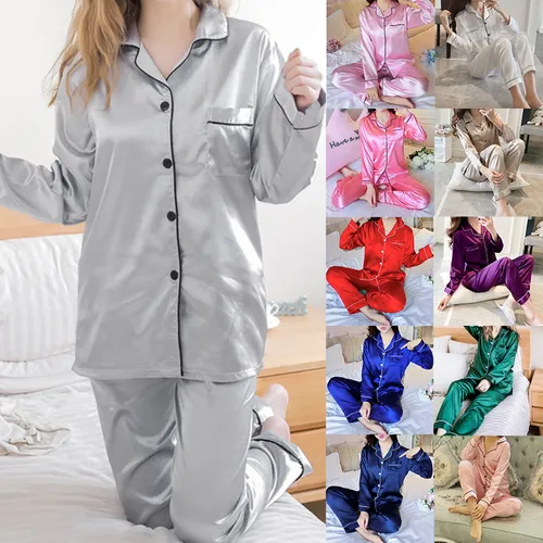 Conjunto De Pijama De Seda Para Mujer, Pijama, Ropa De Dormi