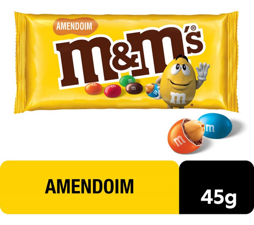 Confeito M&m's Chocolate Amendoim 45g Mars 18 Unid 18x45g Mm