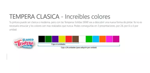 Tempera Sólida x6 Colores Flúo Sifap (319316) – Improstock