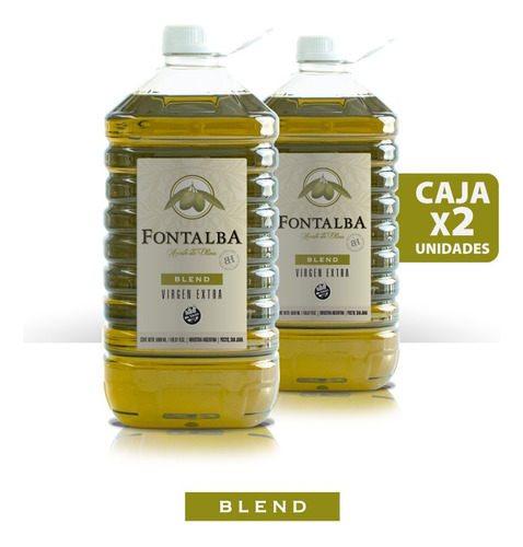 Aceite De Oliva Virgen Extra Fontalba Blend X 2 Bidones X 5l