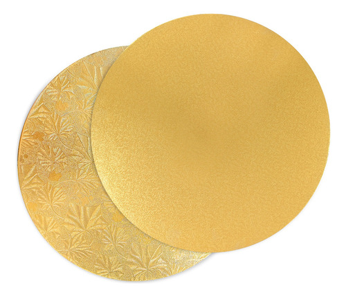 Set 3 Base Pastelera Redonda De Madera Dorada 30 Cm 450-230 Color Dorado