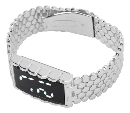 Reloj Led De Doble Apertura Con Hebilla De Acero Inoxidable