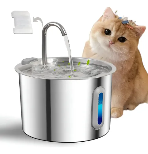 Bebedouro De Água Para Cães E Gatos, 2,2 L, Com Indicador
