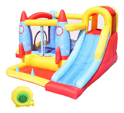 Casa Inflable De Cohete Doctor Dolphin Con Tobogán Fiesta