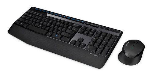 Kit de teclado y mouse inalámbrico Logitech MK345 Español color negro