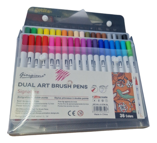 Marcadores Dual Art Brush Pens X 36 Colores Giorgione