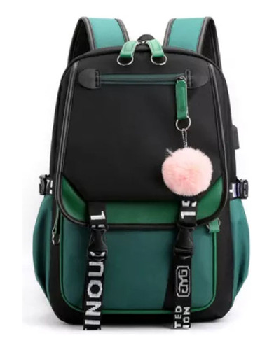 Mochila Kawaii Coreana Para Jóvenes Con Puerto Usb, Bolsa