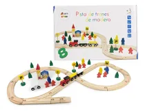 Comprar Pista De Trenes De Madera + Tren Imantado 48 Piezas Mt08736