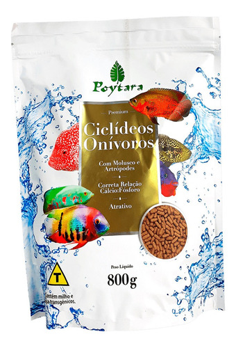 Poytara Ração Ciclideos Onivoros 800g Bag