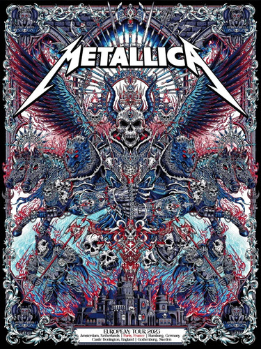 Poster Metallica 50x65cm  Show Paris 2023 Plastificado