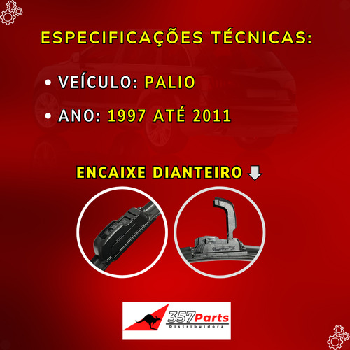 Par Palhetas Fiat Palio 1997 Até 2011 Limpador De Parabrisa