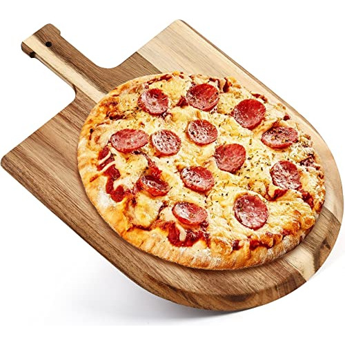 Lotfancy Pizza Peel 12 Inch, Acacia Wood Pizza Spatula ...