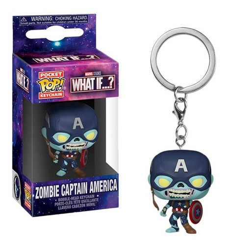 Funko Pop! Keychain Marvel What If Zombie Captain America  