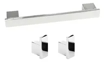 Comprar Kit Porta Toalha Rosto 2 Fixações E 2 Cabides Inox Polido