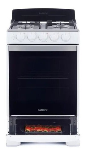 Imagen 5 de 7 de Cocina Patrick Diseño CP6855B multigas 4 hornallas blanca puerta con visor