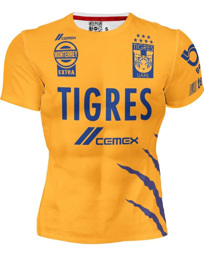 Playera Full Print Equipo Futbol Uniforme Tigres