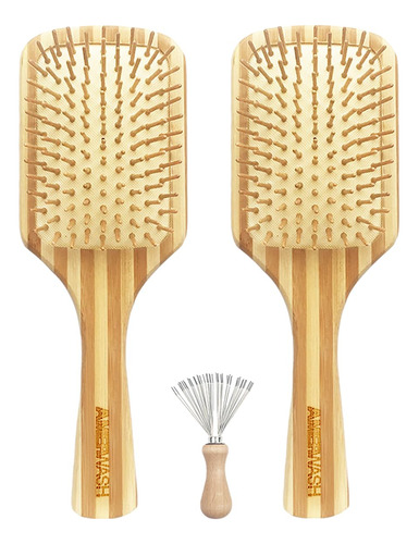 Cepillo De Pelo De Bambu Para Mujer, Fino Y Seco, Rizado, La