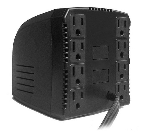 Imagen 2 de 2 de Regulador de voltaje Complet RPLUS RPLUS 1300 1300VA entrada de 100V/140V CA y salida de 120V CA negro