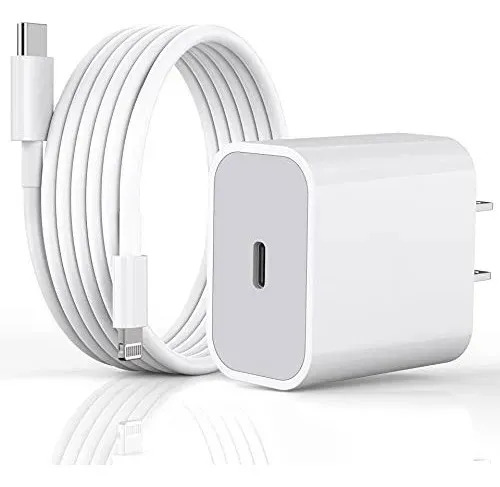 Cargador compatible en iPhone 20W USB-C + Cable Lightning Carga Rápida