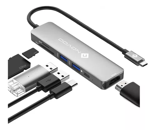 Adaptador Usb-c A Hdmi 4k + Vga + Usb-c + Usb Mac Pc Celular