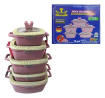 Comprar Set De Ollas Cuadradas Suprema Roca Volcánica 10pcs