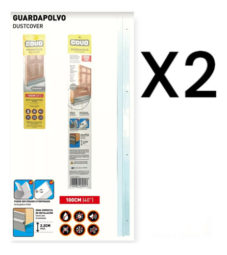 Zocalo Parabicho Para Puertas En Aluminio 1 Mtr Covo X2