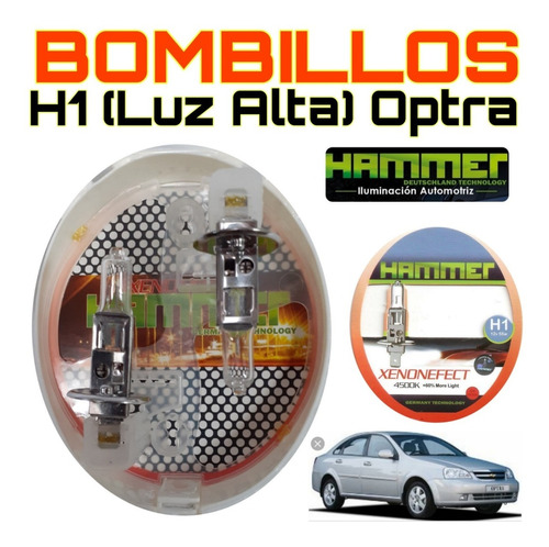 Par Bombillos Optra H1 (luz Alta) 55w 60% + Luz Hammer Par