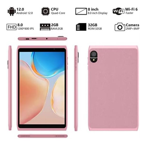 Tablet Android 12 Tablets De 8 Pulgadas, Wifi 6 Tablet Compu